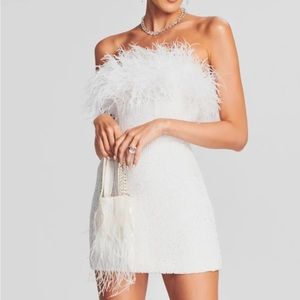 Retrofete Torin Sequin Feather Dress XS